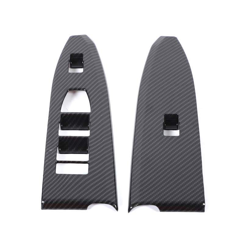 For BMW 7 Series/G70 glass lifting frame window switch control decorative frame ABS carbon fiber pattern 2pcs 2023-2025 Carbon fiber pattern
