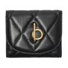 Black Quilted Leather Bifold Wallet With Gold B Logo For Daily Use