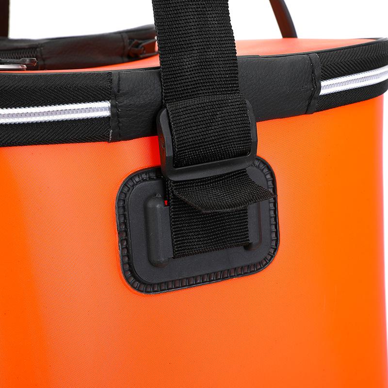 Foldable EVA Fishing Bucket - Portable, Thick, Live Fish Box with Shoulder Strap