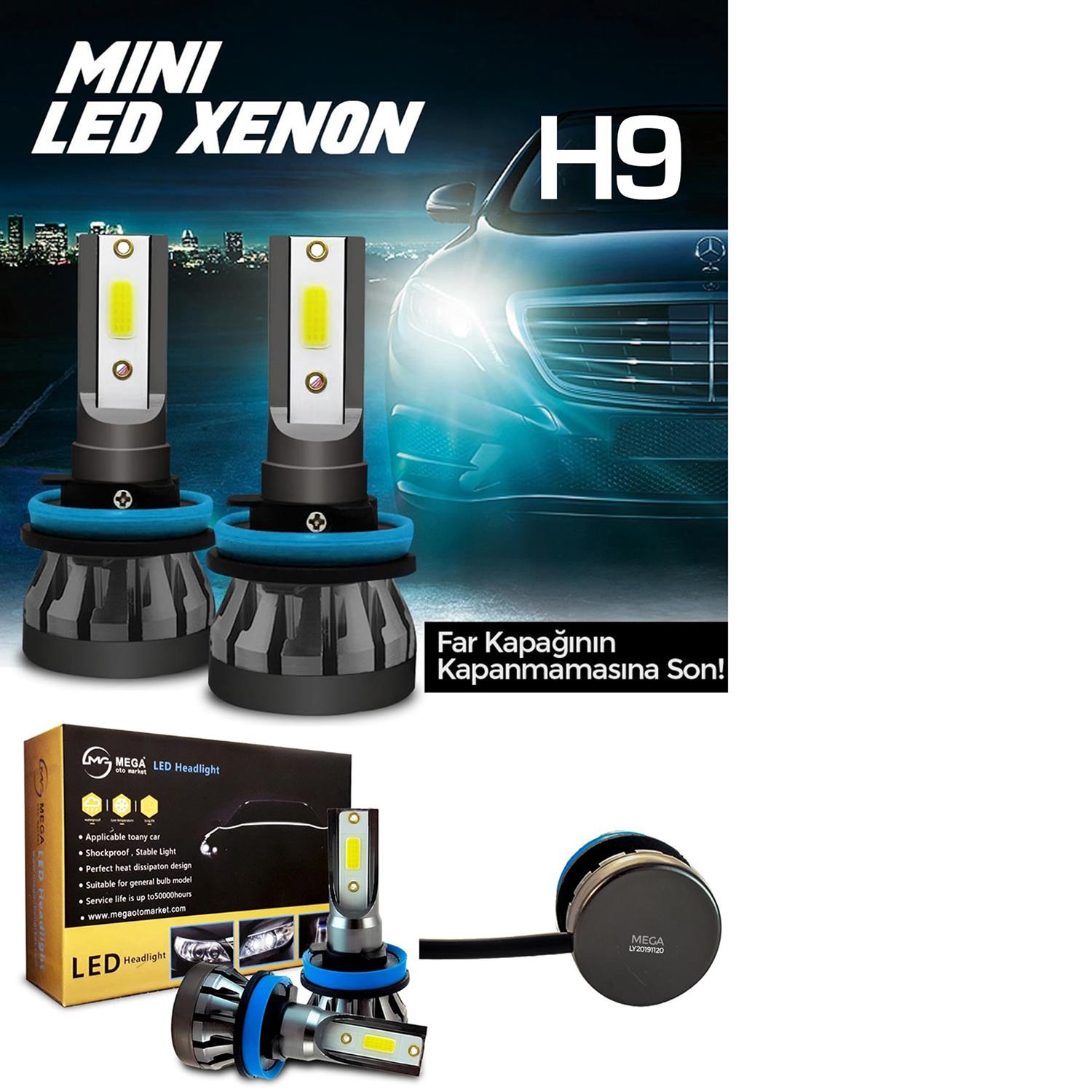 

Mega Oto Market Slim Xenon Mini Led Lightning Effect Белый цвет H9