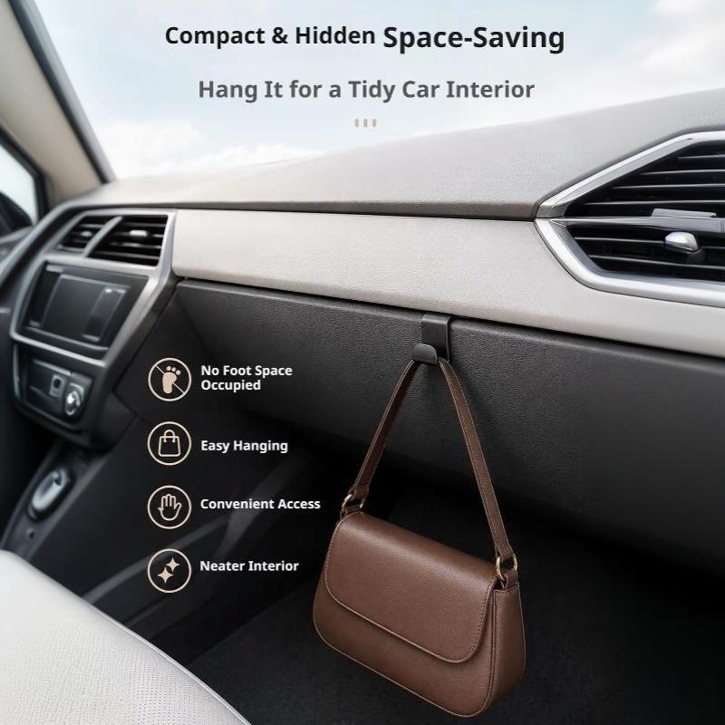 10Pcs Wall Mounted Car Copilot Hooks Space Saving Glove Box Storage Holders for Road Trip Snacks Garbage Bags Auto Accessories