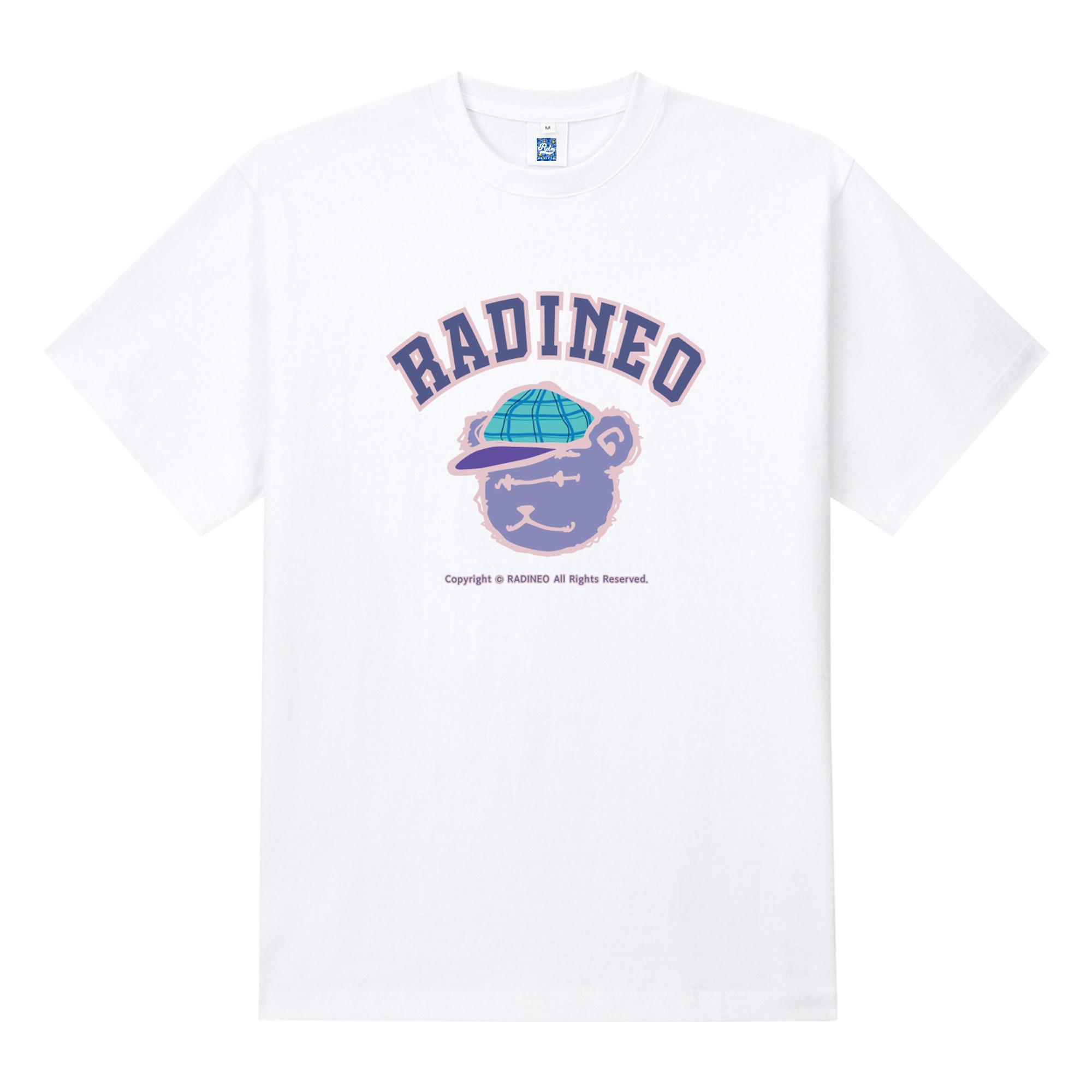 Radineo Purple Bear White Short Sleeve T-Shirt M
