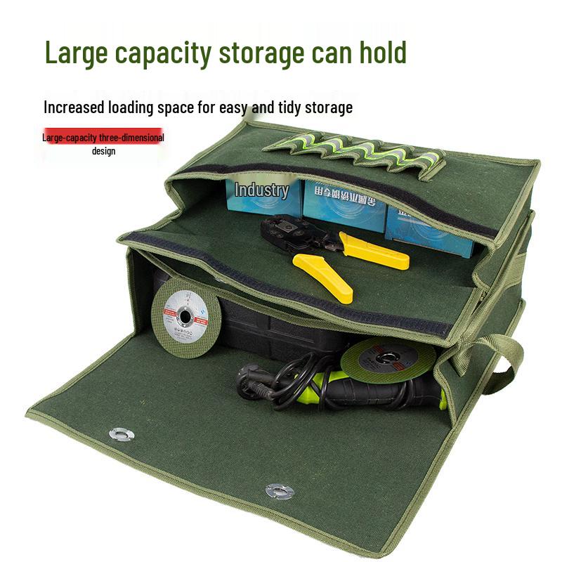 Durable Multi-layer Canvas Tool Bag for Electricians and Carpenters