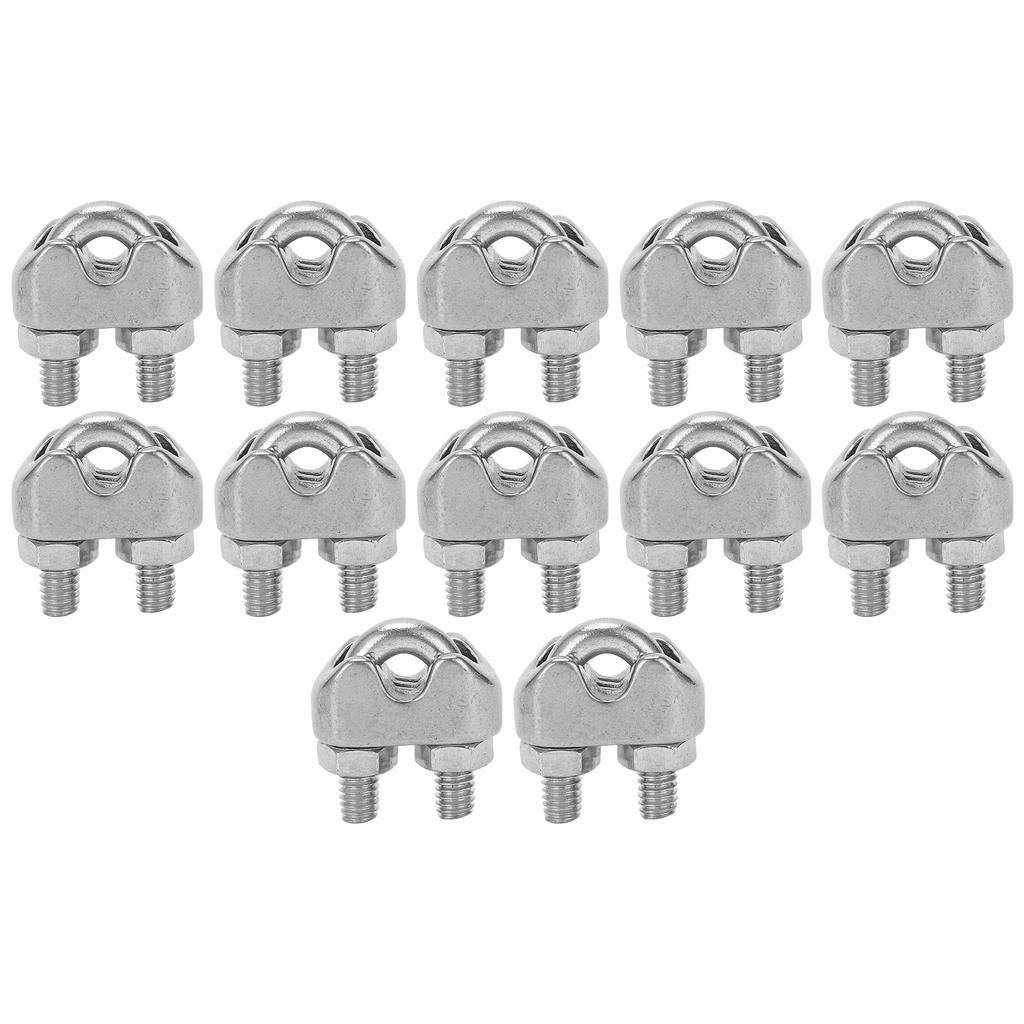 12pcs 1/8 Inch M3 Stainless Steel Wire Rope Cable Clip Clamp U Bolt Saddle Fastener