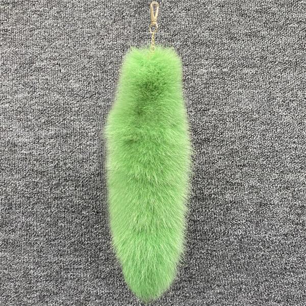 Enorme Pluizige Nepbont Vosstaart Sleutelhanger Tas Charms Therian Staart Vosstaart Sleutelhanger Bont Hanger Sleutelhanger Pluche Hanger Cadeau Voor green