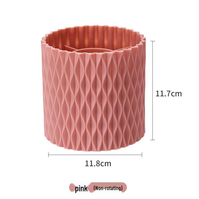 Rotating Diamond Pattern Pen & Makeup Brush Holder - Large Capacity Storage Box