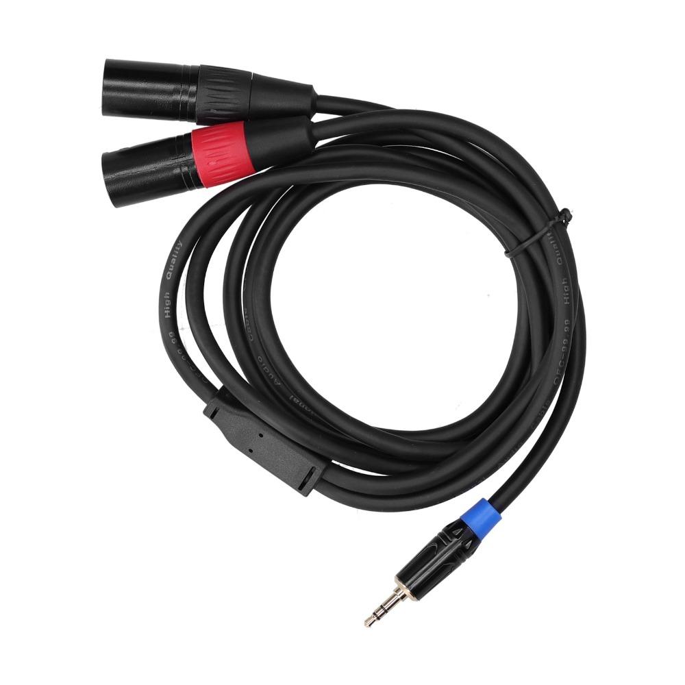 Gold Plating Audio Converter Cable 3.5mm Stereo Male Male To Dual XLR Connector  Audio Equipment