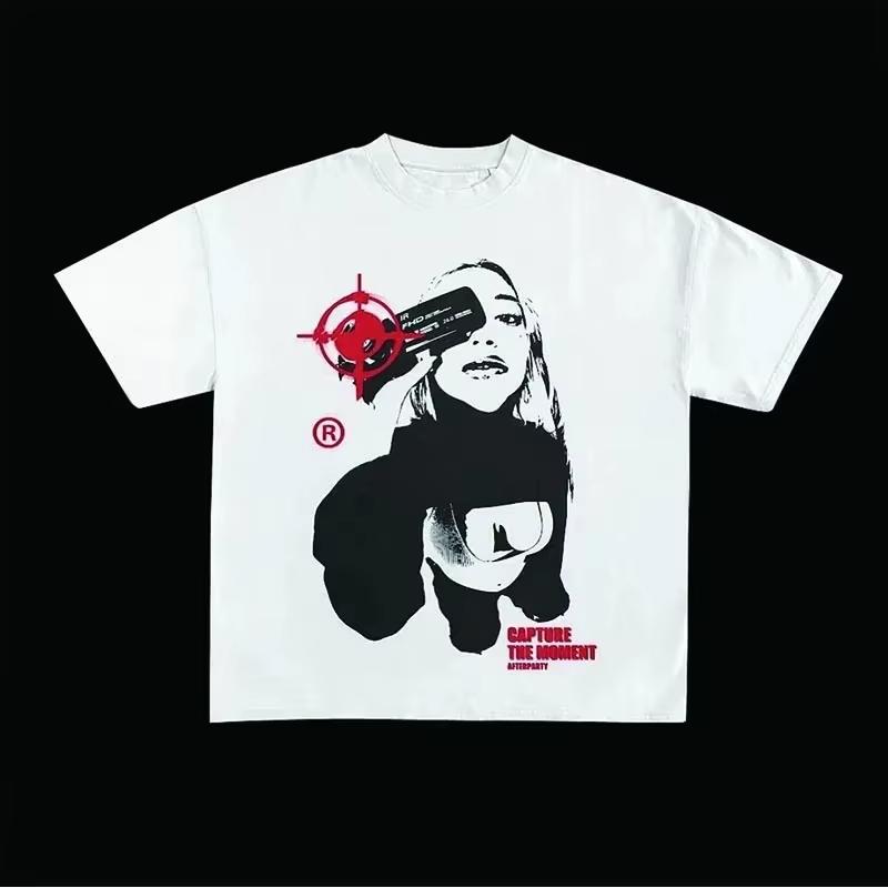 Pure Cotton Mens Y2k Clothing Hiphop Rock Band Punk Goth Fashion Casual Printed Tshirt Vintage Aesthetic Harajuku Streetwear