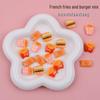Miniature DIY Resin French Fries & Hamburger Toy Accessories for Phone Cases and Magnets.