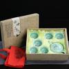 Zhentao 7-Piece Celadon Ceramic Tea Set with Koi Fish Cups