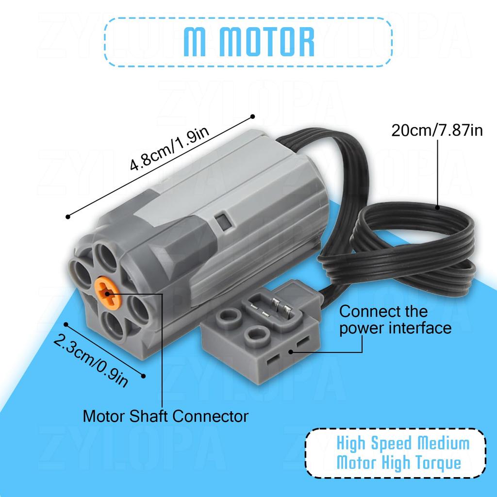Zylopa 48-piece Technic-Motors power supply function set is compatible with major brands of Technic-Parts-Pieces servo motor cases