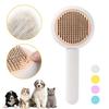 Pet pin comb beauty comb leather naughty button pet self-cleaning comb dog comb dog cat comb pet supplies