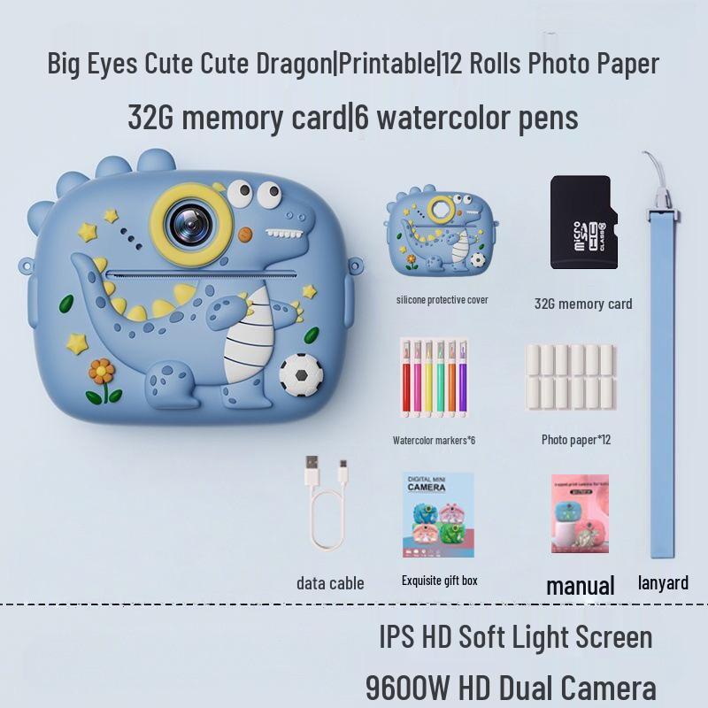 Children's Instant Print Camera: Capture Photos & Videos, Ideal Toy Gift for Girls Z13
