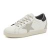 Inner height increase 5cm leather little white shoes autumn new flat-bottomed star women's shoes casual versatile and old board shoes
