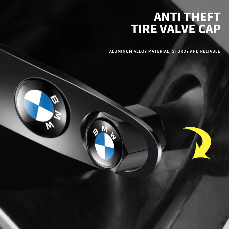 Car Badge Car Wheel Tire Valve Stems Cap With Keychain Keyring For BMW F07 F34 F10 F20 F48 F39 F30 F25 F26 F15 F16 F22 F32 E90