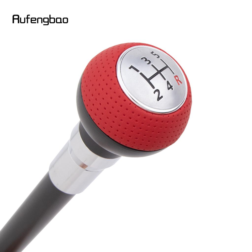 Red Black Gear Ball Silver Walking Cane Fashion Decorative Walking Stick Gentleman Elegant Cosplay Cane Crosier 92cm