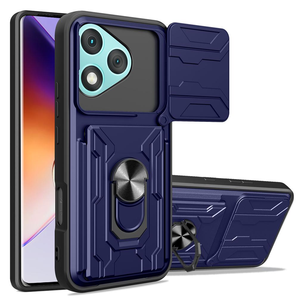 For Honor 400 Lite 5G Case PC+TPU Kickstand Phone Back Cover with Camera Slider