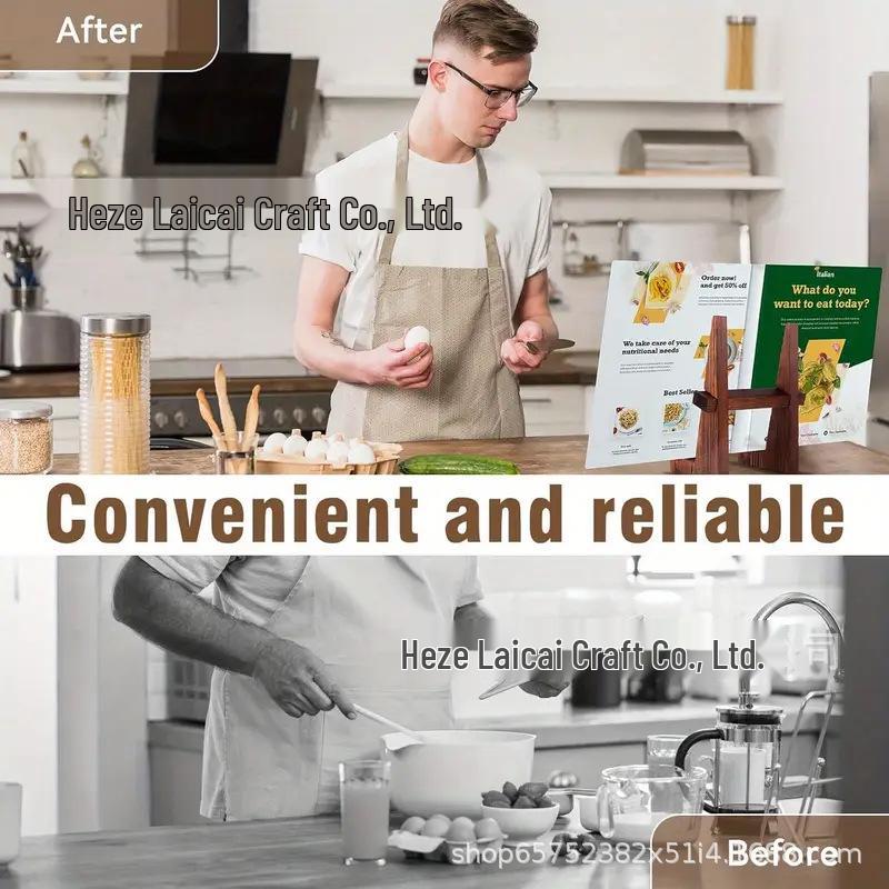 Wooden Detachable Recipe Holder & Book/Record Display Stand