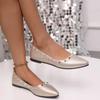 2025 High Quality Ladies Shoes Shallow Women's Flats Rivet Casual Flat Shoes Sexy Pointed Toe Plus Size Light Flat Shoes