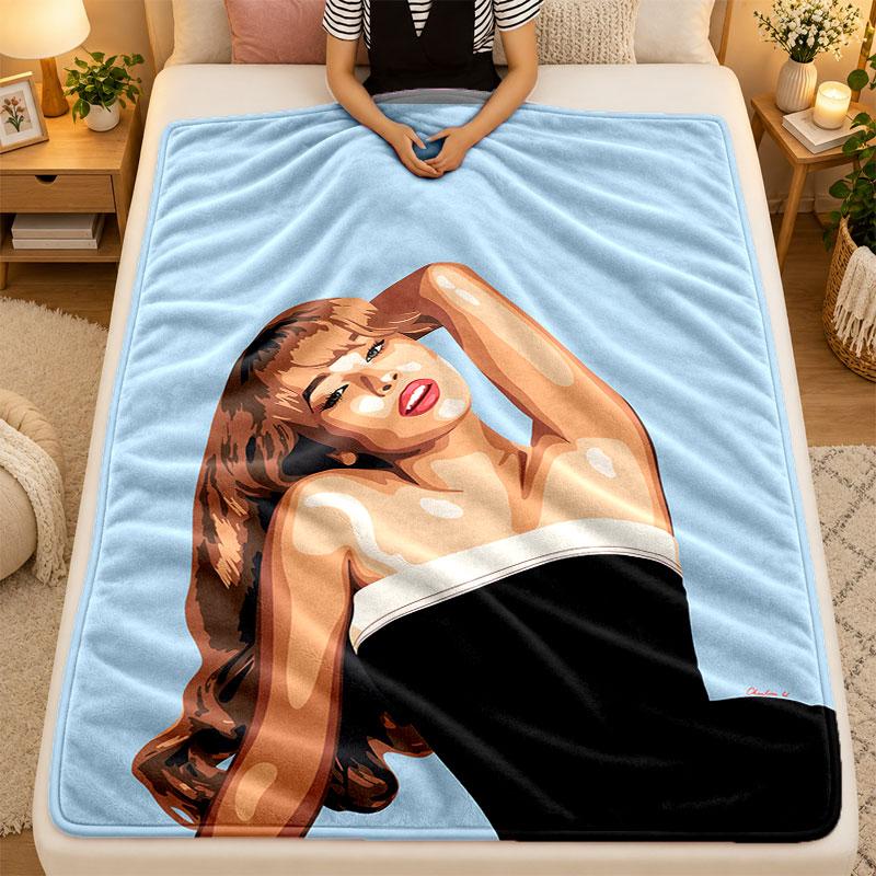 Flannel BlanketSabrina Carpenter Warm Soft Throw Blanket for Indoor Sofa Bed Living Room Use