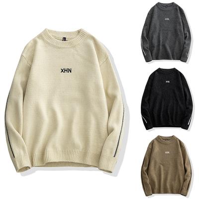 Winter Herren Rundhals-Pullover, dicker Pullover, lockerer Strickpullover, warmes Hemd 