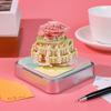 Time Piece Calendar 2025 with Lights, 3D Calendar 2025, DIY Tear-Away Timepiece Calendar, 3D Artsy Pads Pink Castle-shaped, 3D Memo Pad Paper Carving