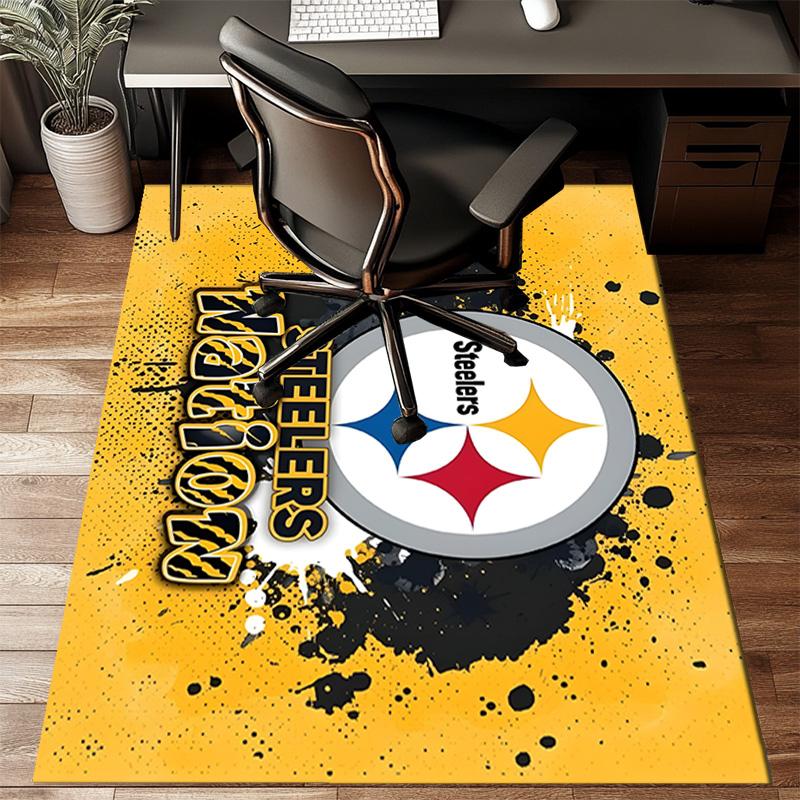 Pittsburgh Steelers Logo Art Rug Game Carpet, Floor Mat for Bedroom Living Room Entryway Rug, Home Decor Idea Gift for Christmas birthday