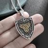 Style Trinity Celtic Knot Shield Pendant Witch Knot Necklace Men Women Irish Protection Amulet Jewelry