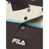 FILA Men's Colorblock Striped Knit Long Sleeve Polo Shirt