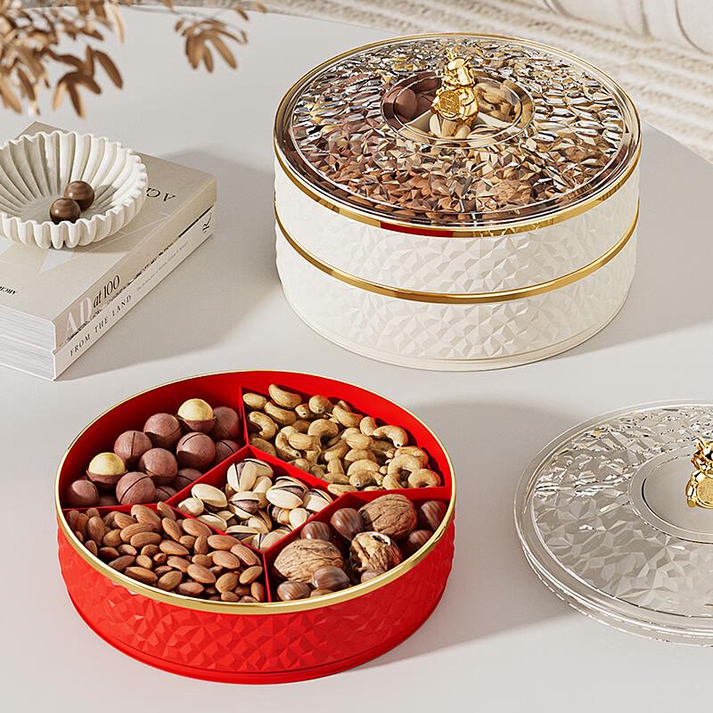 Rotatable Double-Layer Divided Fruit & Snack Plate