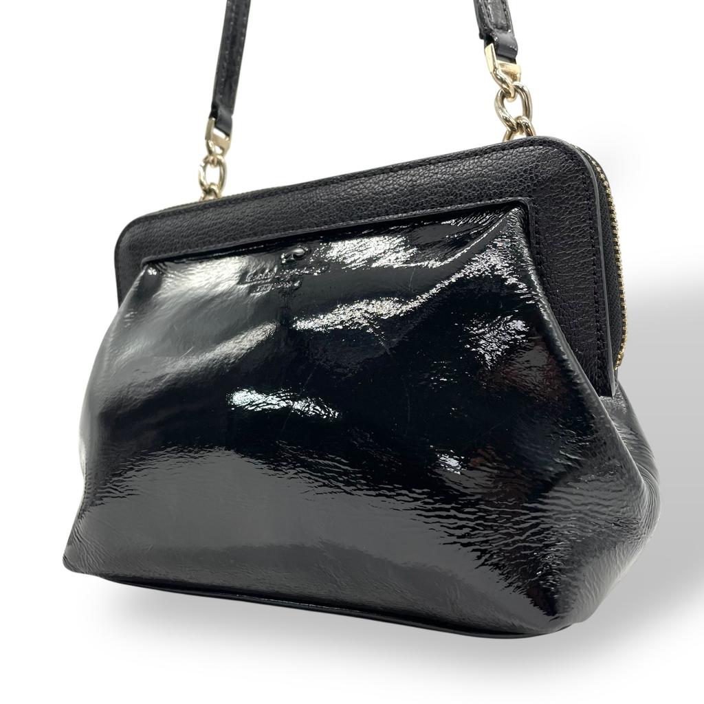 Used Kate SpadeShoulder Bag Black Patent Leather Women