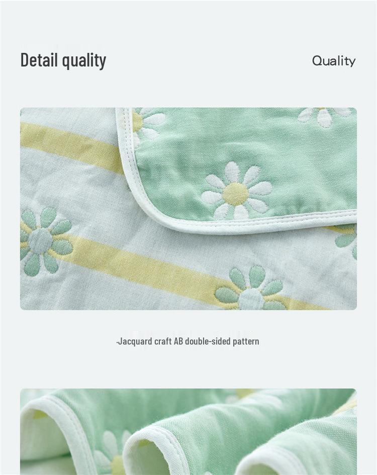 Pure Cotton 6-Layer Gauze Summer Quilt for Children - Thin, Breathable Baby Blanket