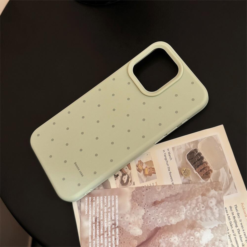 Korean Full Screen Polka Dots Are Suitable for iPhone16/17promax Mobile Phone Case Apple 15 Liquid 13 Skin Feeling 14 Sets