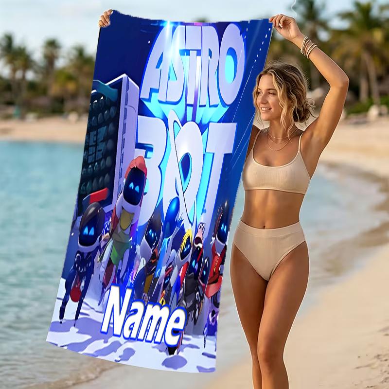 Customizable Personalized Beach Towels Astro Bot Themed designs.Suitable for the Beach, Yoga, Sports;ideal As Beach Accessories