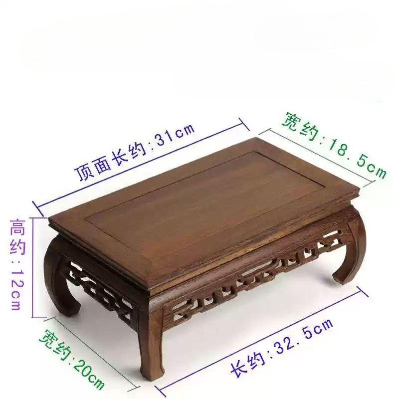 Retro Engraving Wooden Tea Tray Teapot Bases Bonsai Buddha Stand Fish Tank Pedestal Wooden Flowerpot Base Furniture Home Decor