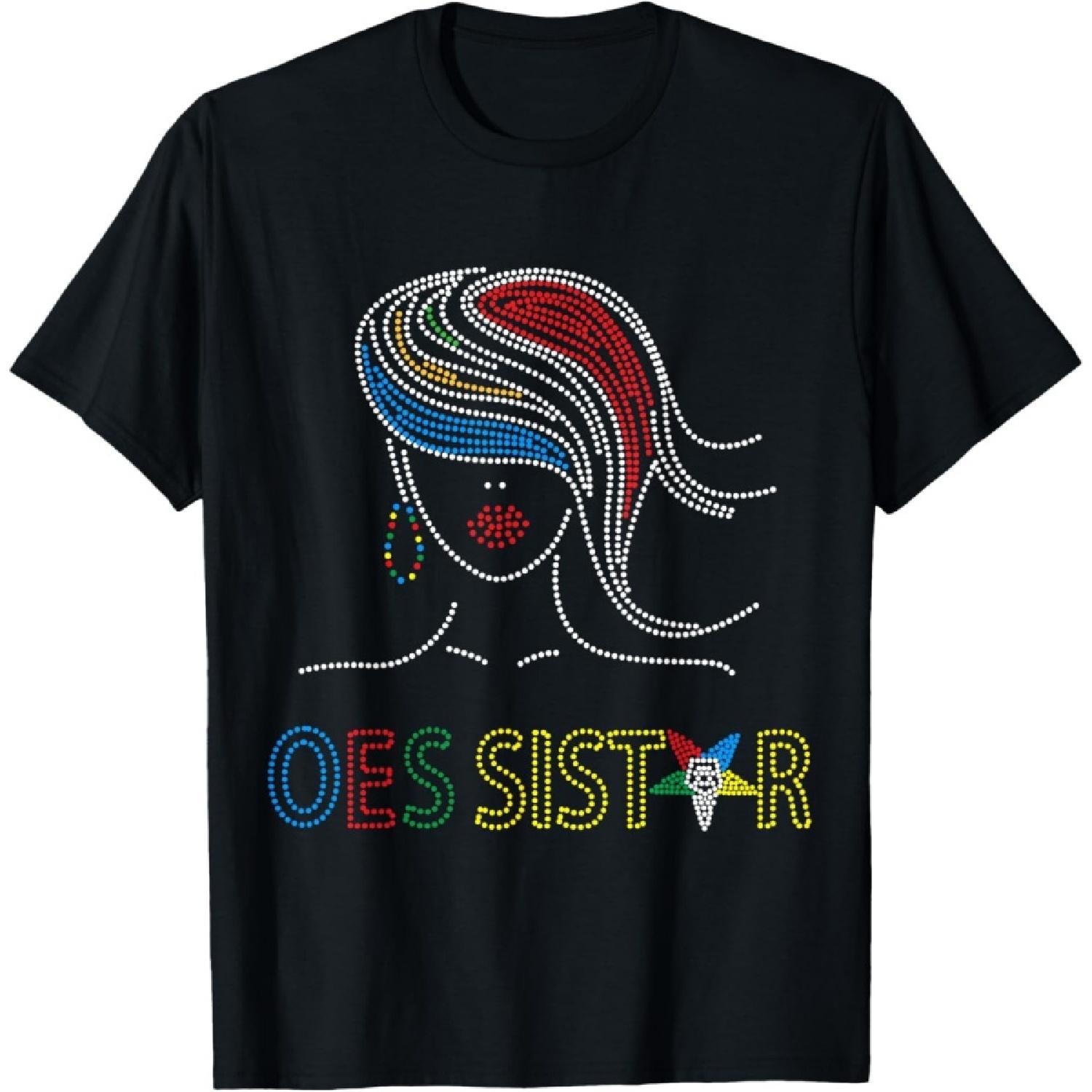 OES Sisters Dot Print Beautiful Order of the Eastern Star T-Shirt S