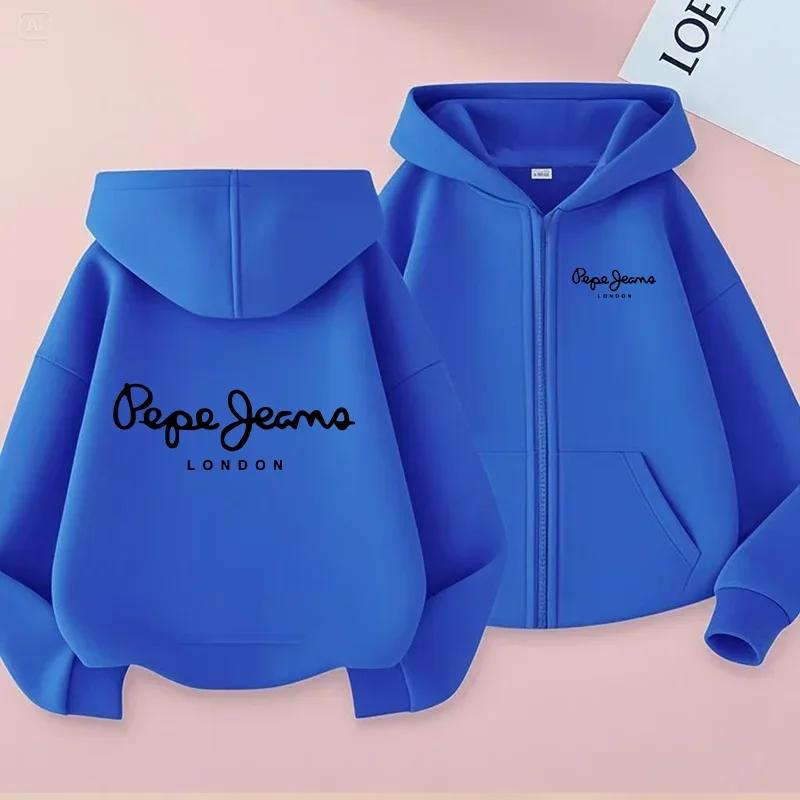 Cardigan Felpa con Cappuccio e Zip per Bambini Felpa Stile Ragazzi Ragazze 3-12 Anni Marca Top Sportivo Moda Casual Affascinante Ampio Cappotto Vestiti