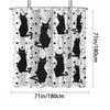 1Pc Black Cat Print Waterproof Shower Partition Privacy Protection Curtain With 12 Hooks Multiple Sizes Easy To Installation