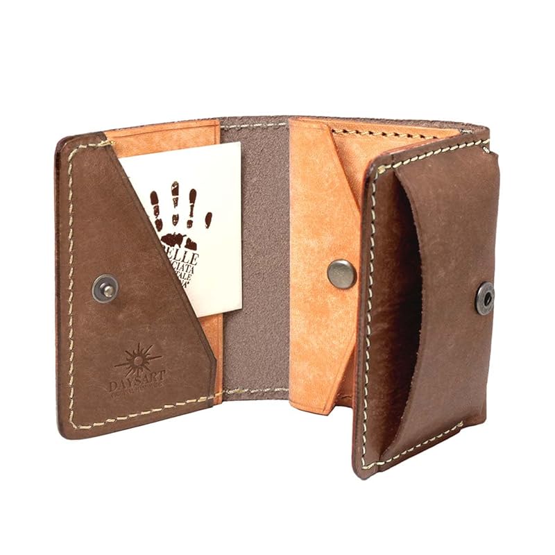 

[Days Art] wallet men s genuine leather tri-fold italian leather 10 cards light present compact With coin purse Comes in gift box