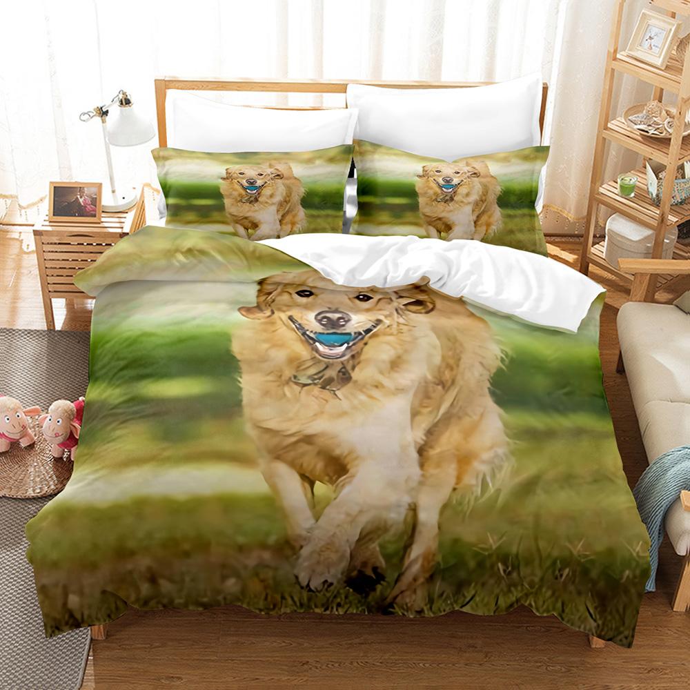 Cute Dog Bedding Set Single Twin Full Queen King Size Pet Dog Bed Set Aldult Kid Bedroom Duvetcover Sets 3D Print 030