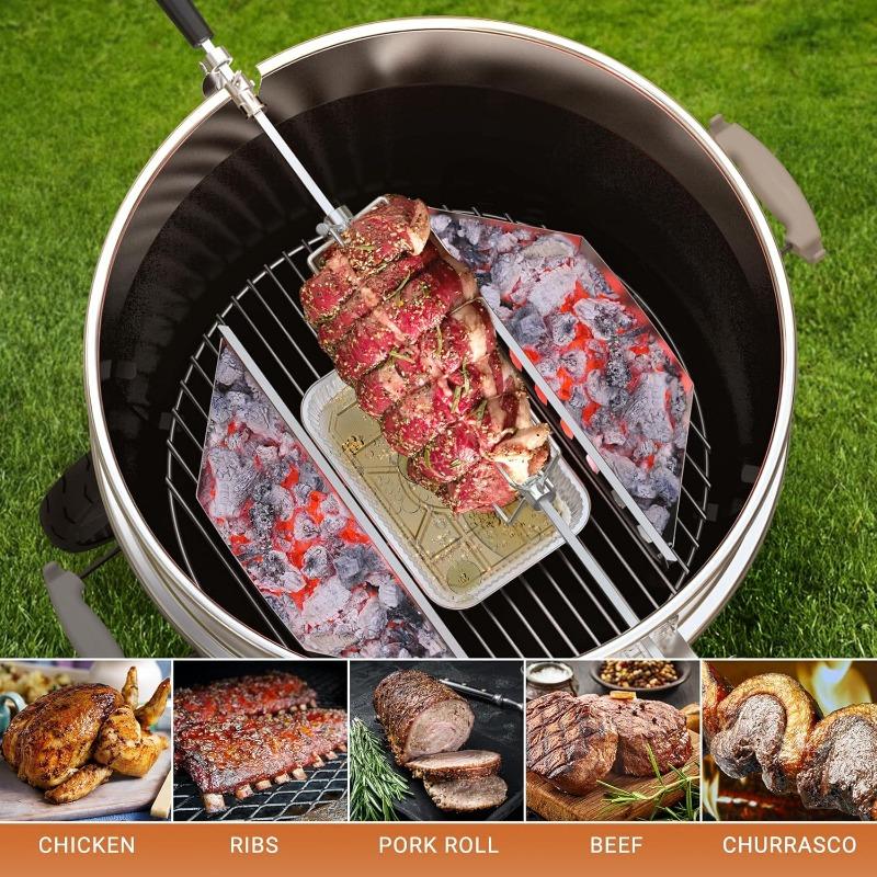 Rotisserie Meat Forks Replacement 304 Stainless Steel BBQ Grilling Forks Fits 1/2" Hexagon & 3/8" and 5/16" Square Spit Rods