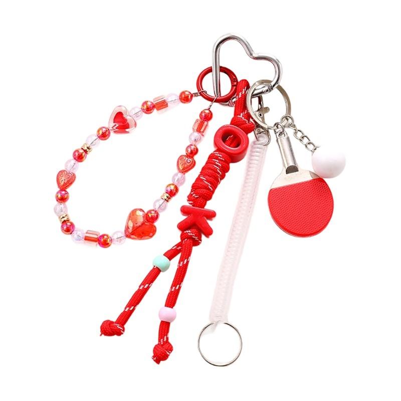 Table Tennis Racket Rope Pendant Decorative Hanging Chain Braided Rope Ornament Fashion Pendant Gift for Friend