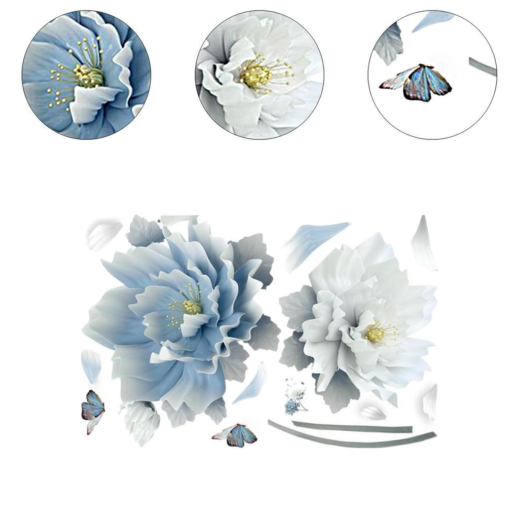 Flower Wall Sticker Toilet Sticker 3D DIY Flowers Versatile Use Wall Decal for Kids Room Classroom Nursery Restroom Living Room