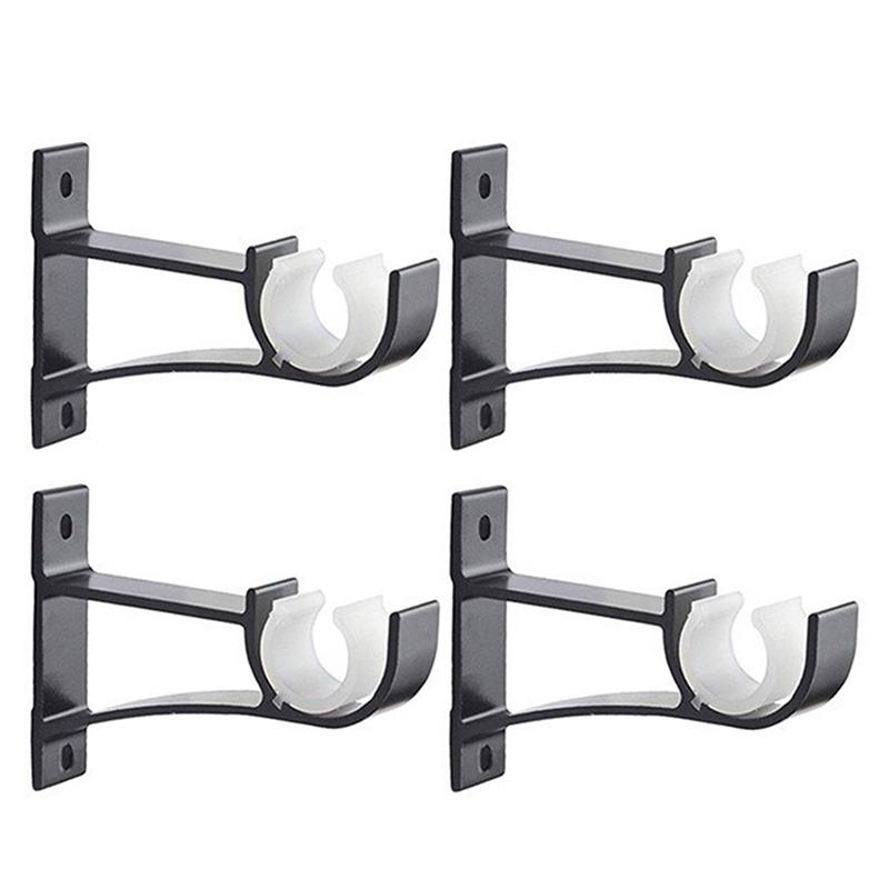 

4Pcs Aluminum Alloy Double Curtain Rod Bracket Holder Set Hanging Curtain Bracket Window Track Holder For Bedroom And Home Use