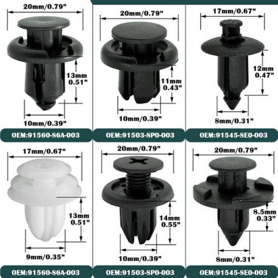For HONDA 91503-SP0-003 Trim Panel Clips Bumper Fender Fastener Push Rivets