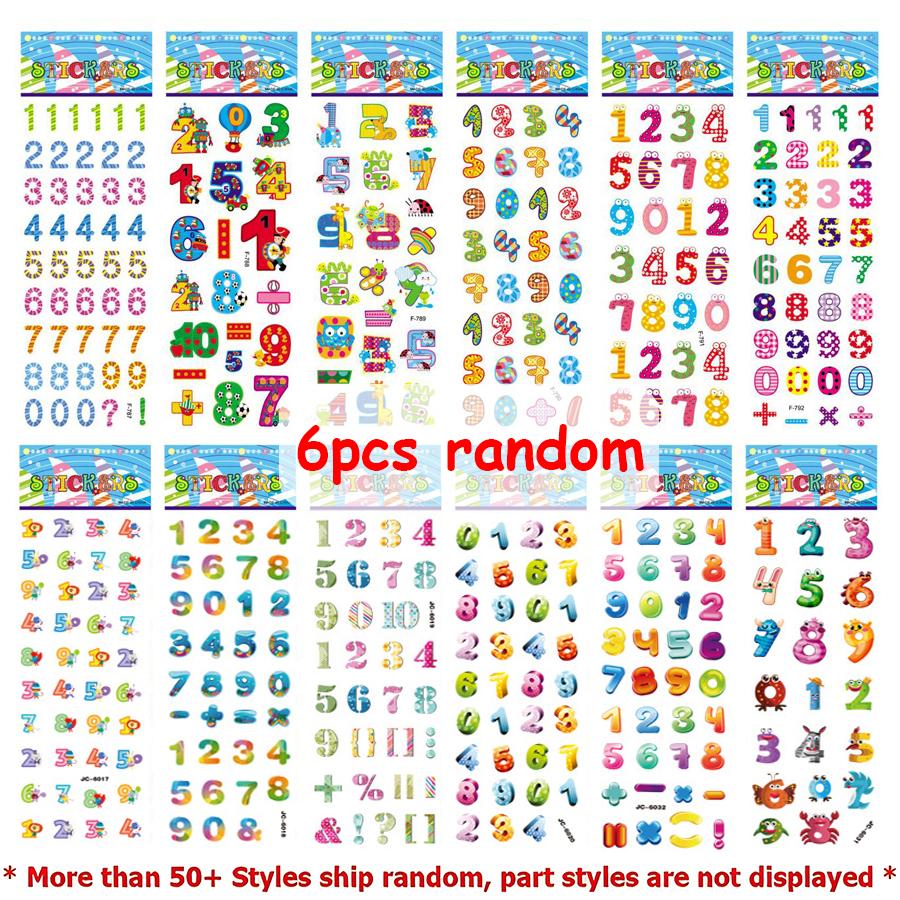 

6/12/24pcs Cartoon Bubble Stickers (Number Design) - Self-adhesive & Easy to Stick Perfect for Creative Graffiti Student Rewards