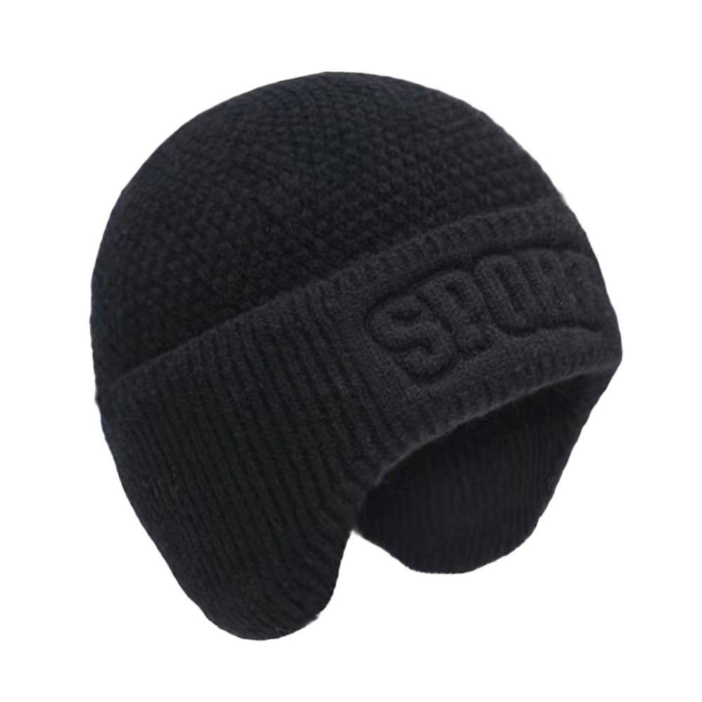 Soft Earflap Cap Windproof Knitted Hat Outdoor Winter Hat for Men