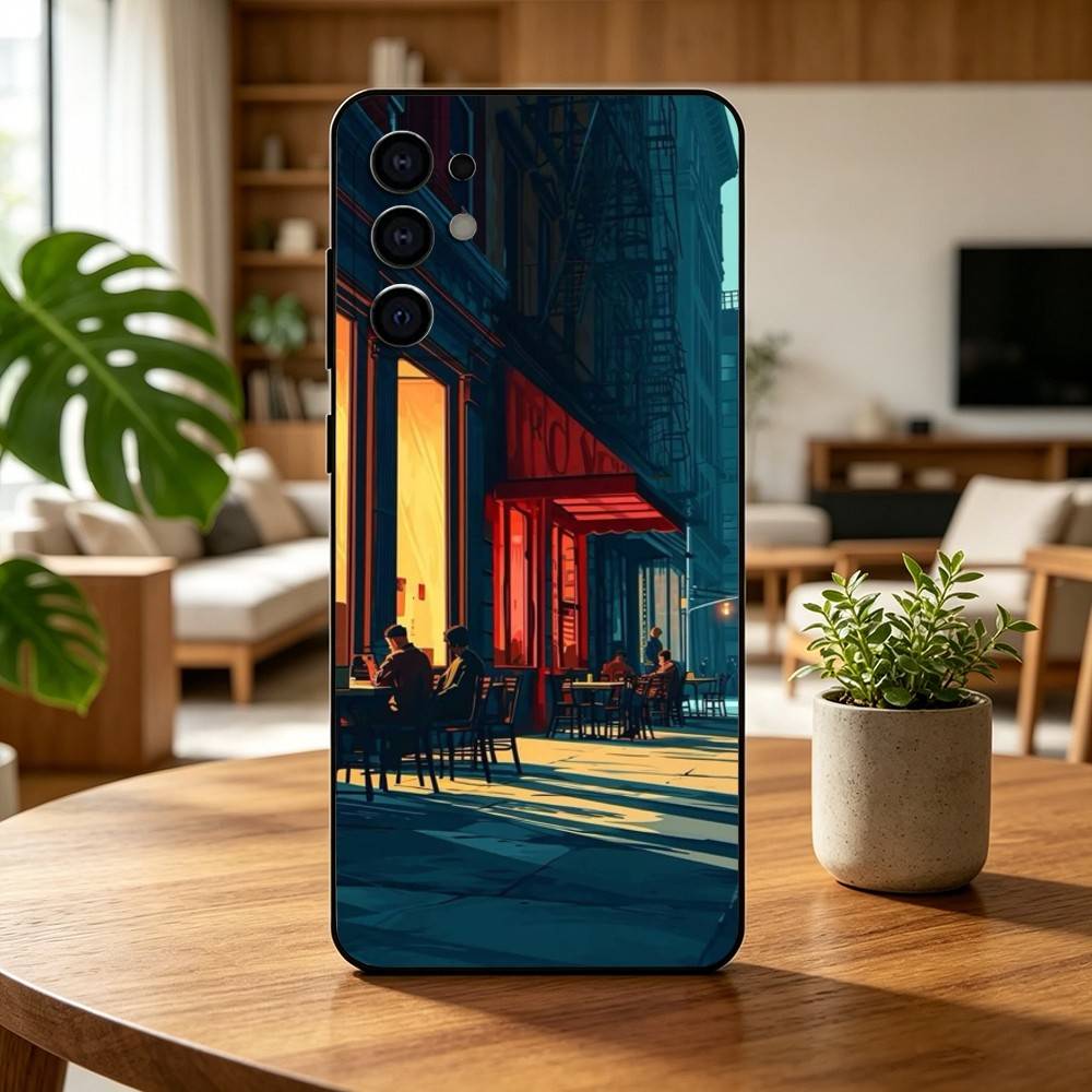 E-edward H-hopper Art Phone Case Black Silicone Soft For Samsung S25,S24,S21,S22,S23,S30,Ultra,S20,Plus,Fe,Lite
