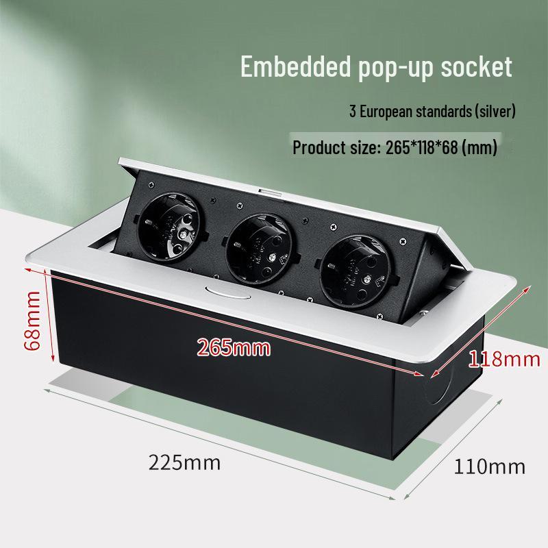European Standard Pop-up Desktop Power Socket for Office Desks