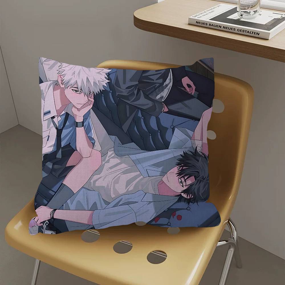 Link C-Click Anime Pillow Covers Cartoon Sofa Decorative Home Double-sided Printing Short Plush Cute Cushion Cover